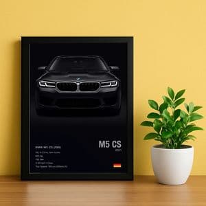 تابلو طرح بی‌ام‌ و bmw m5 کد 01 فریم مشکی