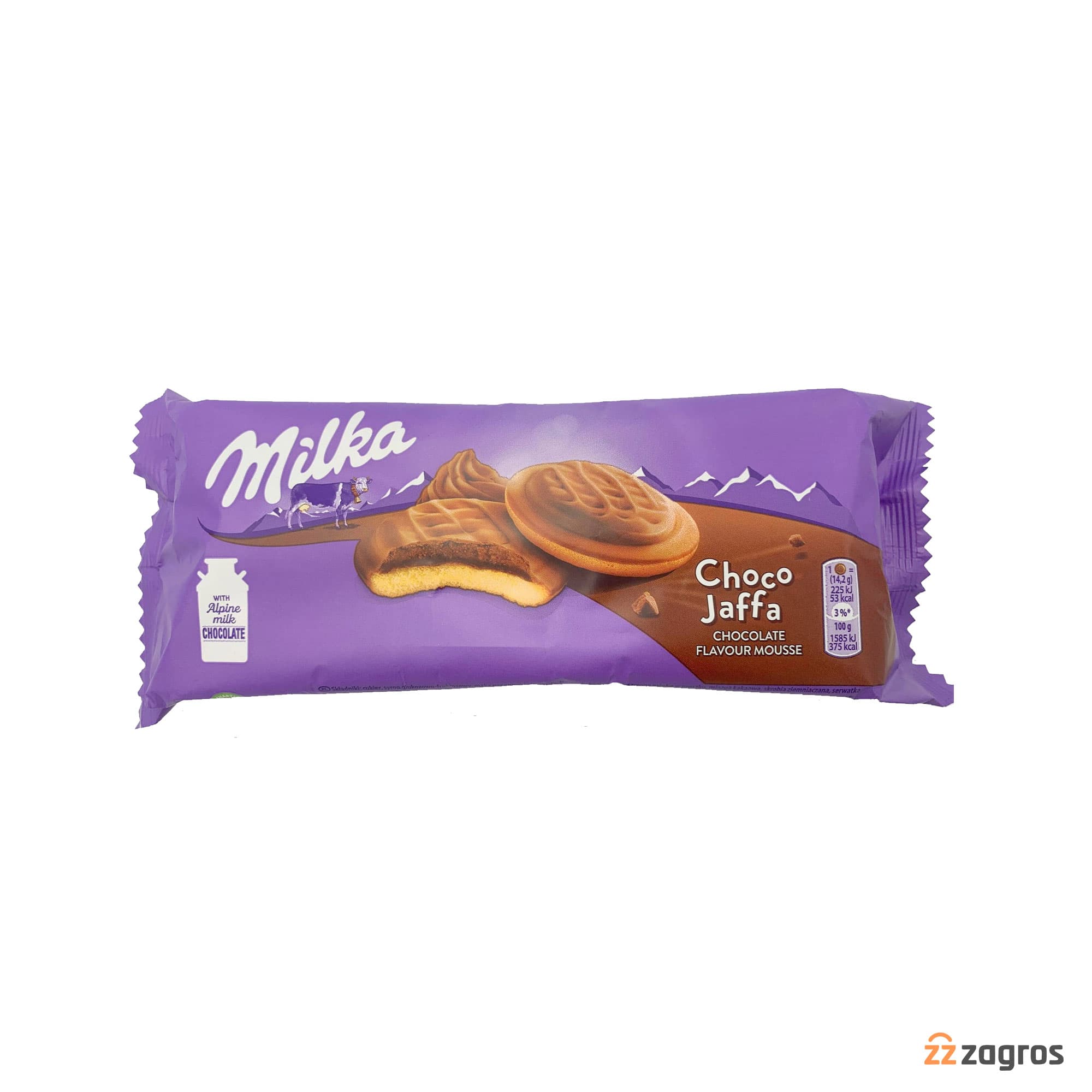 بیسکویت میلکا سری Choco Jaffa با مغز موس شکلاتی 147 گرم
