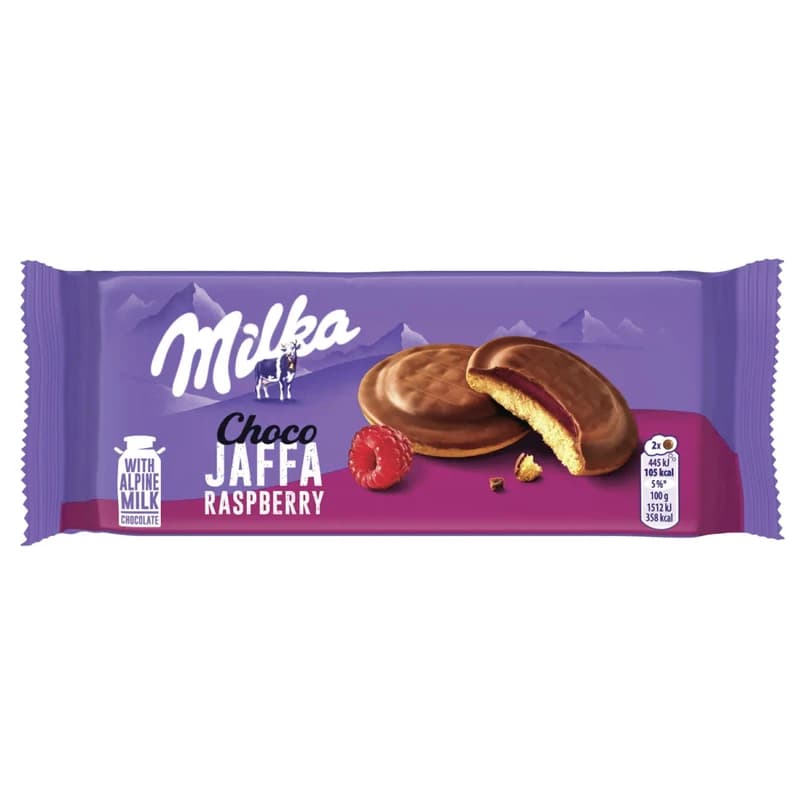 بیسکویت میلکا سری Choco Jaffa با مغز ژله تمشک 147 گرم — تصویر ۳