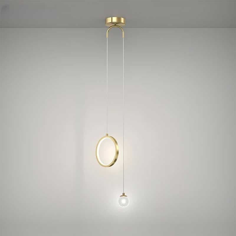 لوستر آویز مدرن مدل Ring ball gold کد P26