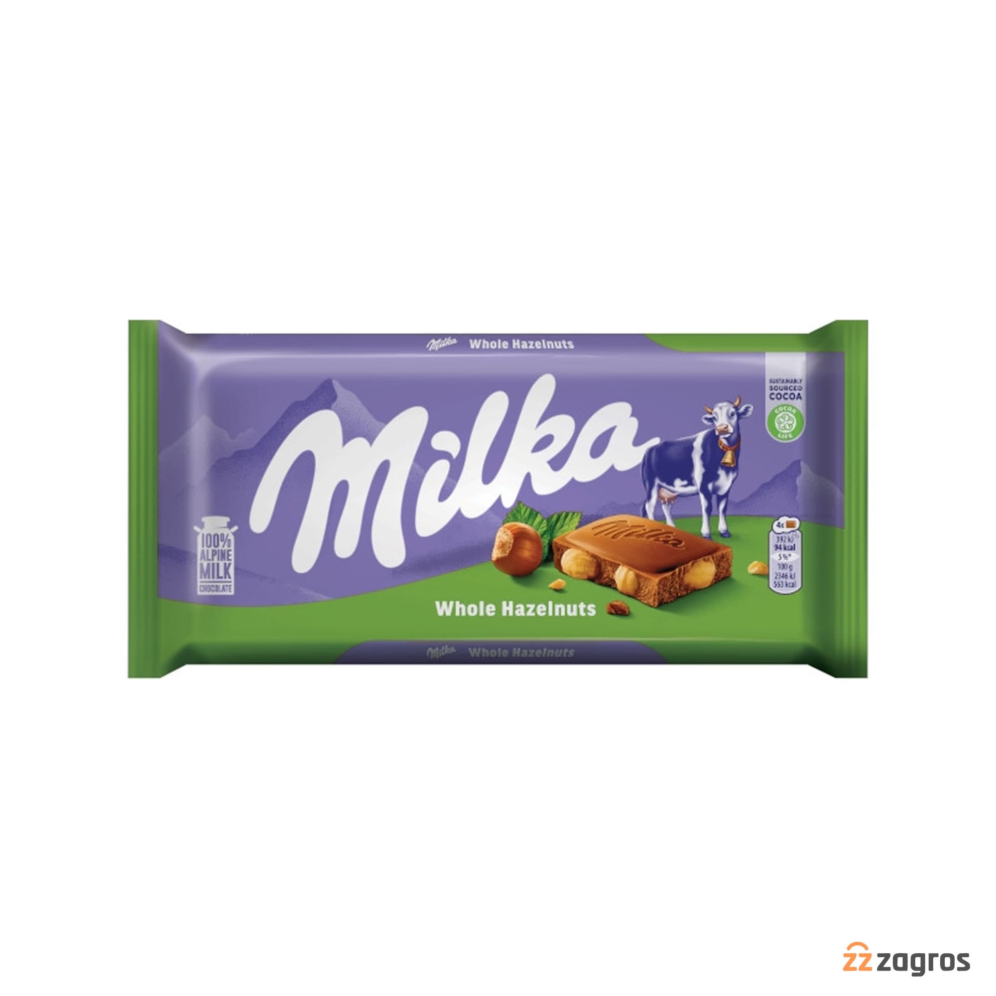 شکلات میلکا با مغز فندق کامل 100 گرم — تصویر ۳