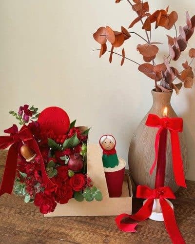 جدیدترین کیک تولد با گل مردانه و باکس گل برای شوهر