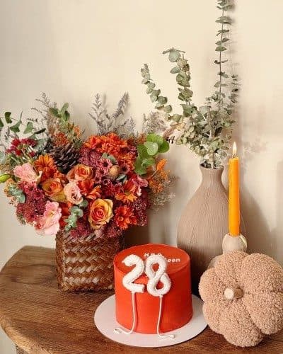 کیک تولد و باکس گل برای برادرم