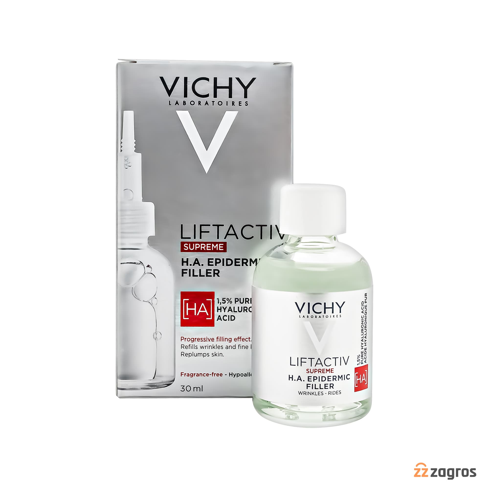 سرم ضد چروک و پر کننده پوست ویشی سری Liftactive حاوی هیالورونیک اسید 1.5% حجم 30 میل — تصویر ۱۰