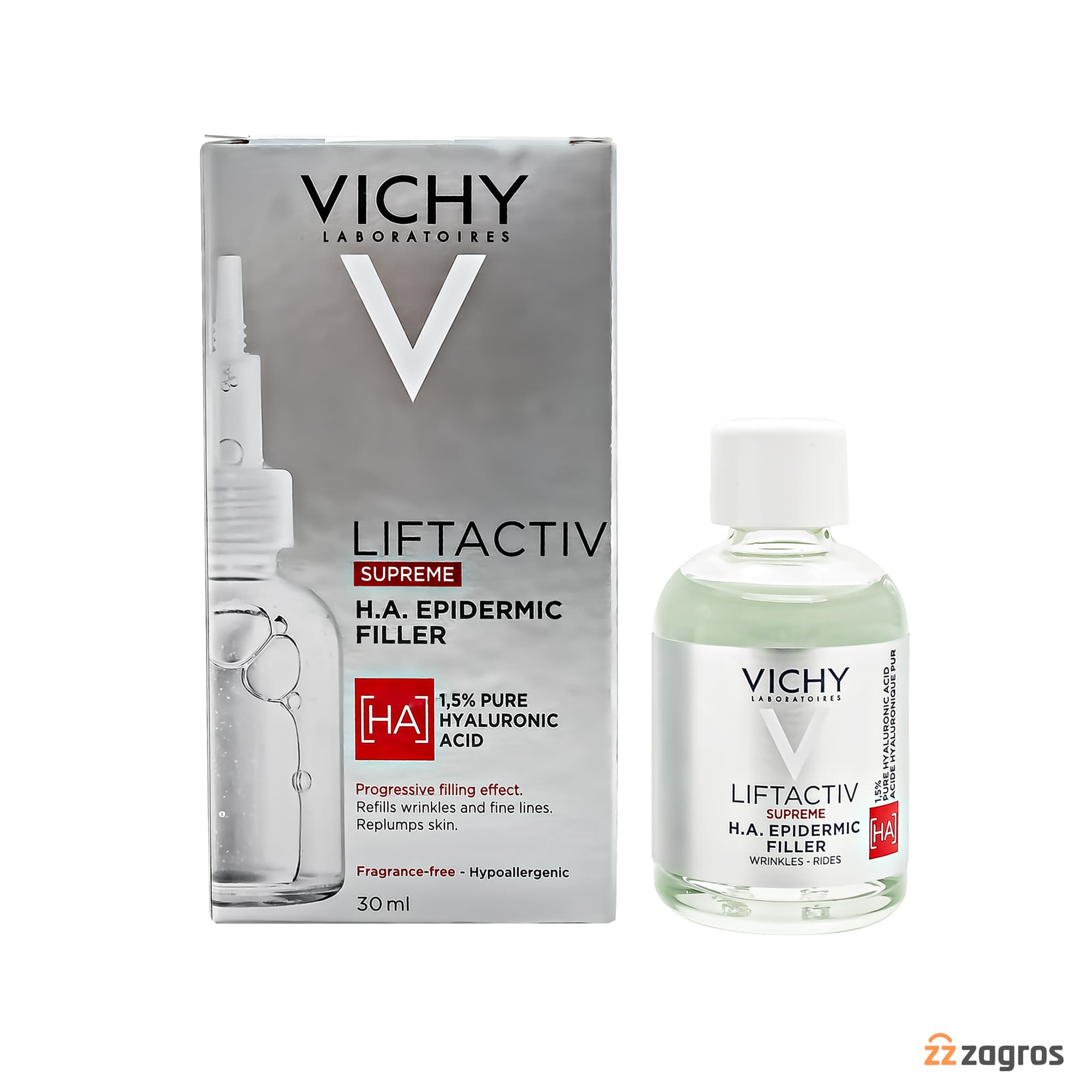 سرم ضد چروک و پر کننده پوست ویشی سری Liftactive حاوی هیالورونیک اسید 1.5% حجم 30 میل — تصویر ۷