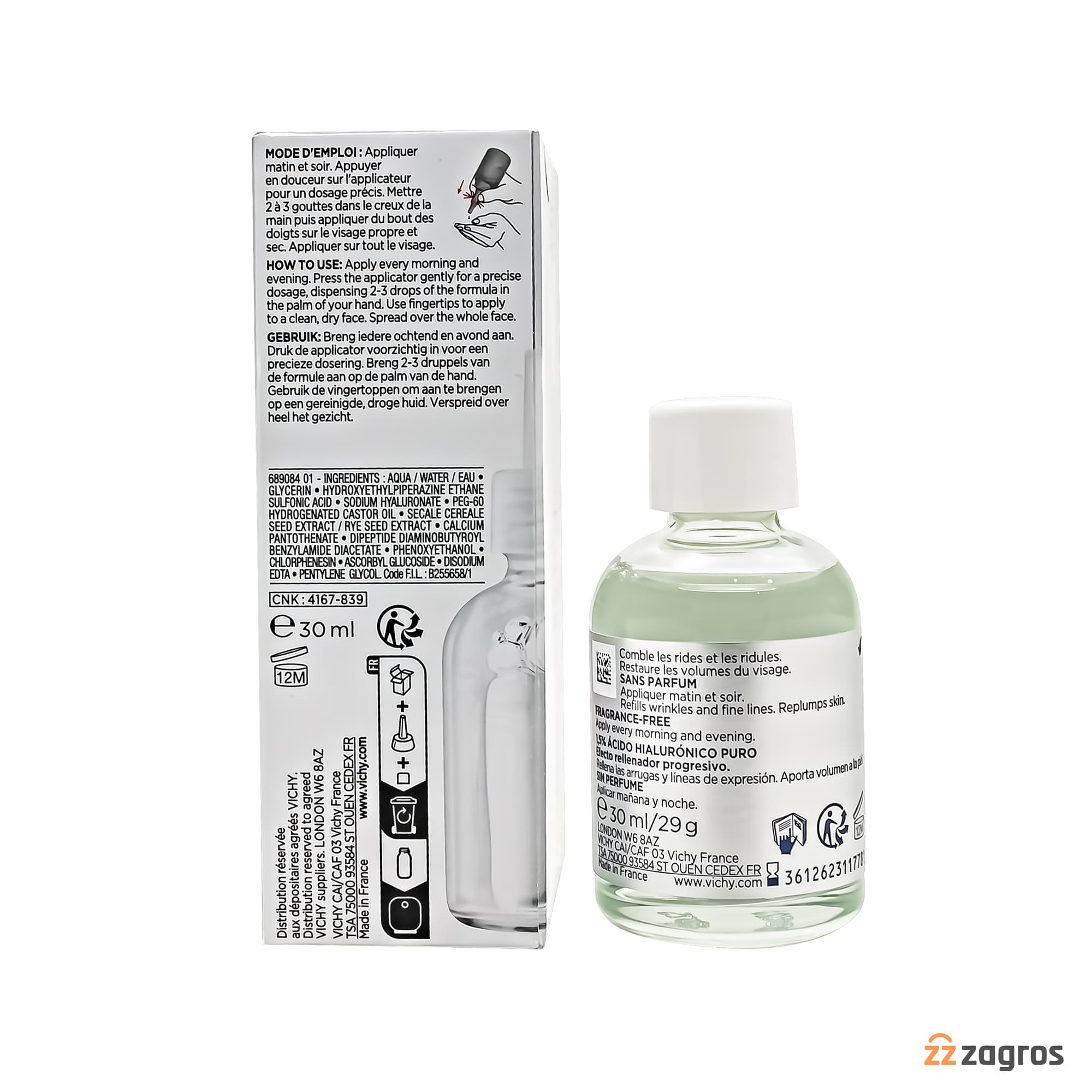 سرم ضد چروک و پر کننده پوست ویشی سری Liftactive حاوی هیالورونیک اسید 1.5% حجم 30 میل — تصویر ۸