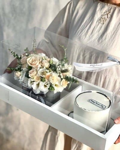 کیک و باکس گل برای روز مهندس