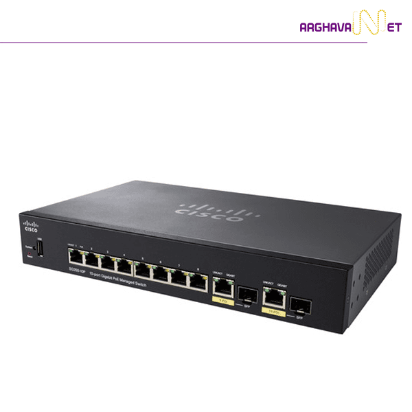 سوئیچ 10 پورت SG350-10MP سیسکو