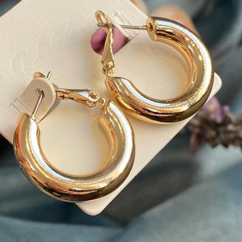 گوشواره حلقه ای طلایی زنانه — تصویر ۷