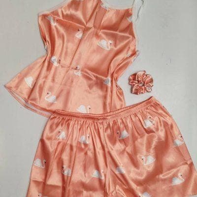 تاپ شورتک ساتن طرح قو