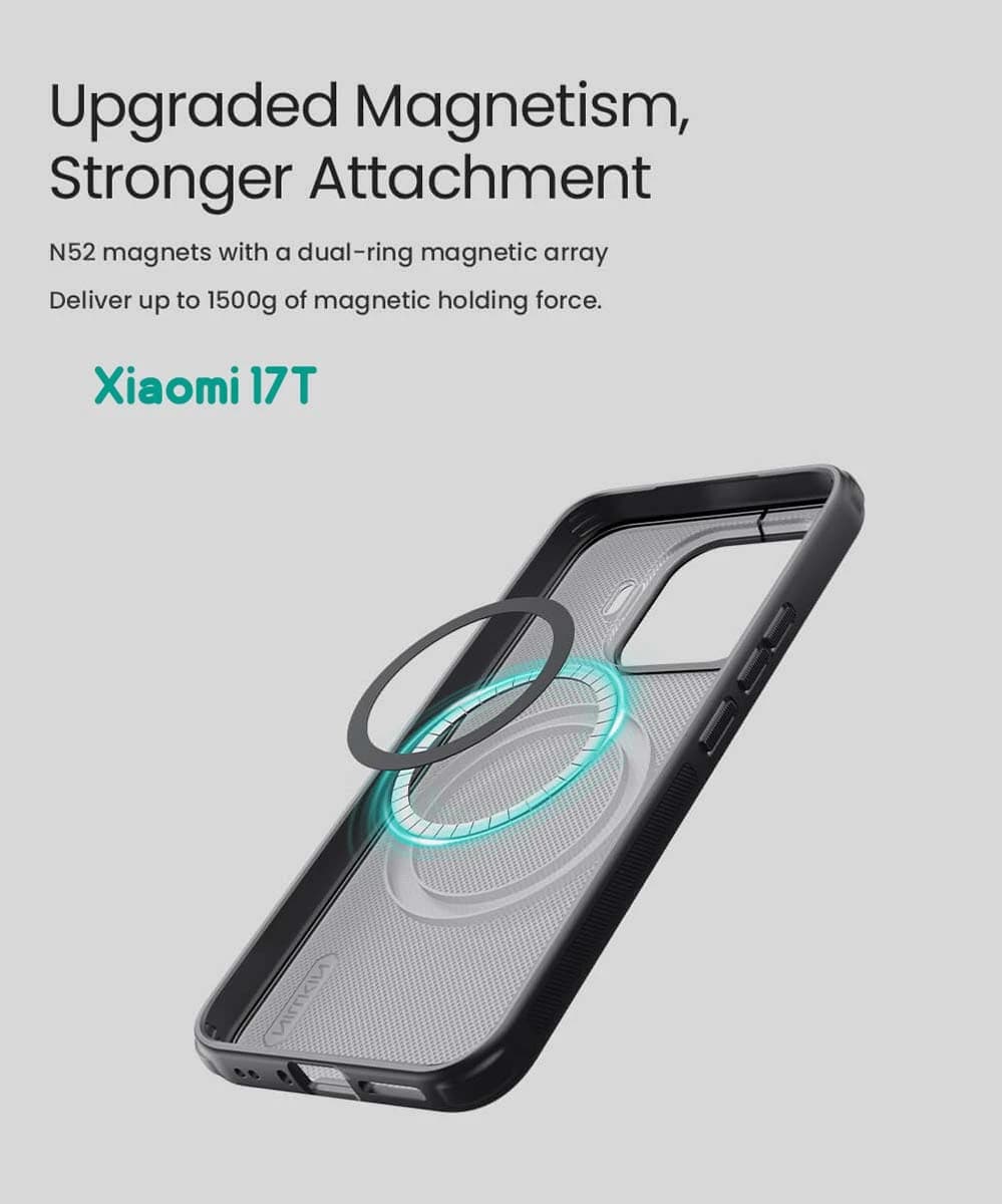 قاب ضدضربه مگنتی Xiaomi 17T مارک نیلکین مدل Super Frosted Shield Pro Magnetic — تصویر ۴