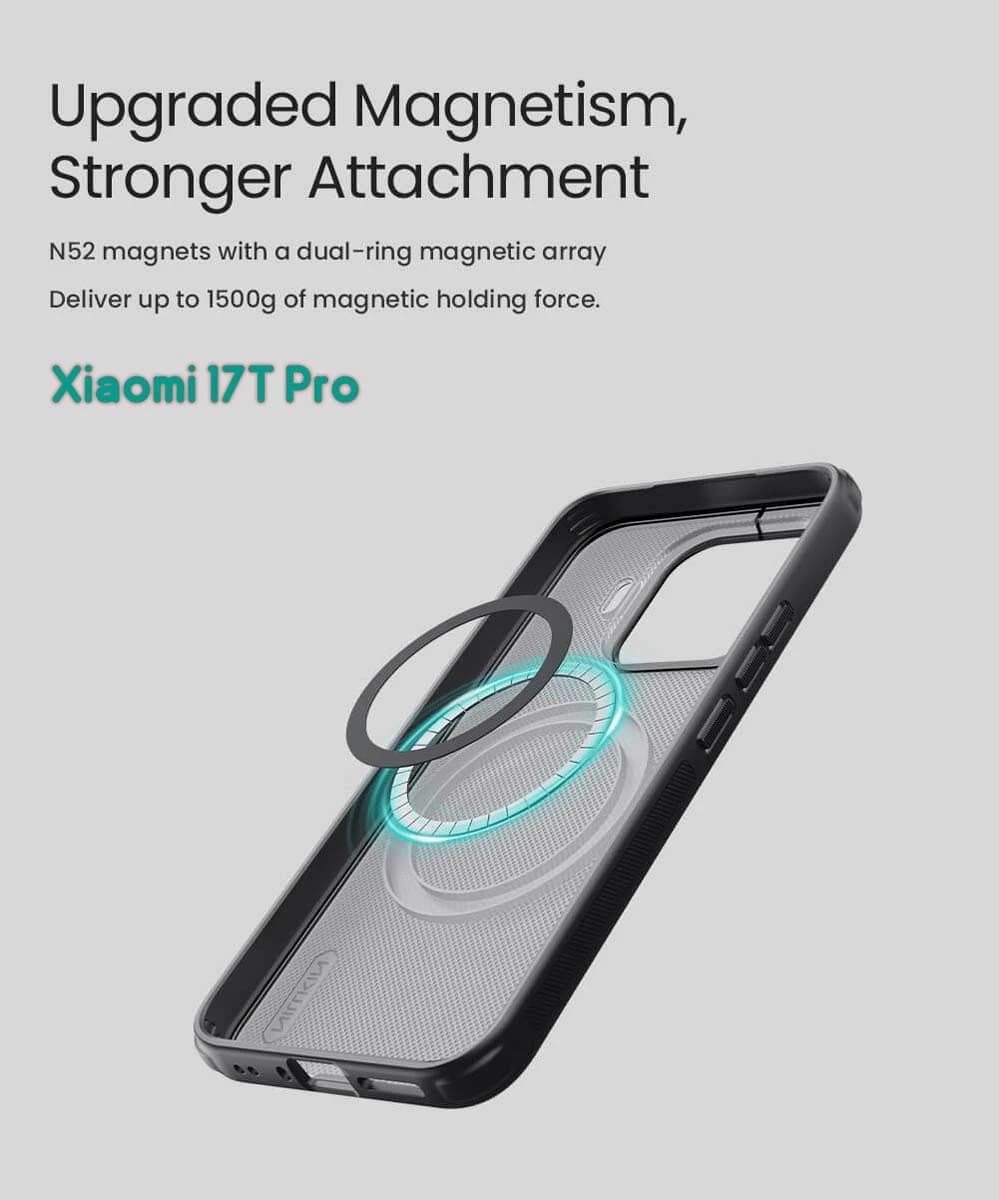 قاب ضدضربه مگنتی Xiaomi 17T Pro مارک نیلکین مدل Super Frosted Shield Pro Magnetic — تصویر ۵