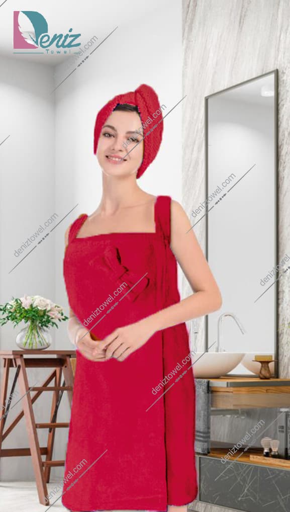 حوله سونایی طرح ساده رنگ قرمز