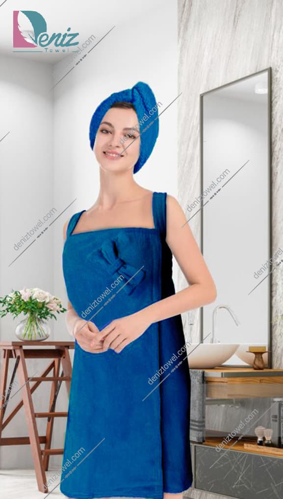 حوله سونایی طرح ساده رنگ آبی درباری