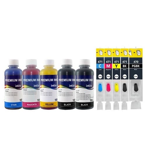 کارتریج قابل شارژجوهرافشان کانن 470-471 + جوهر 100cc اینکتک کره ای — تصویر ۳
