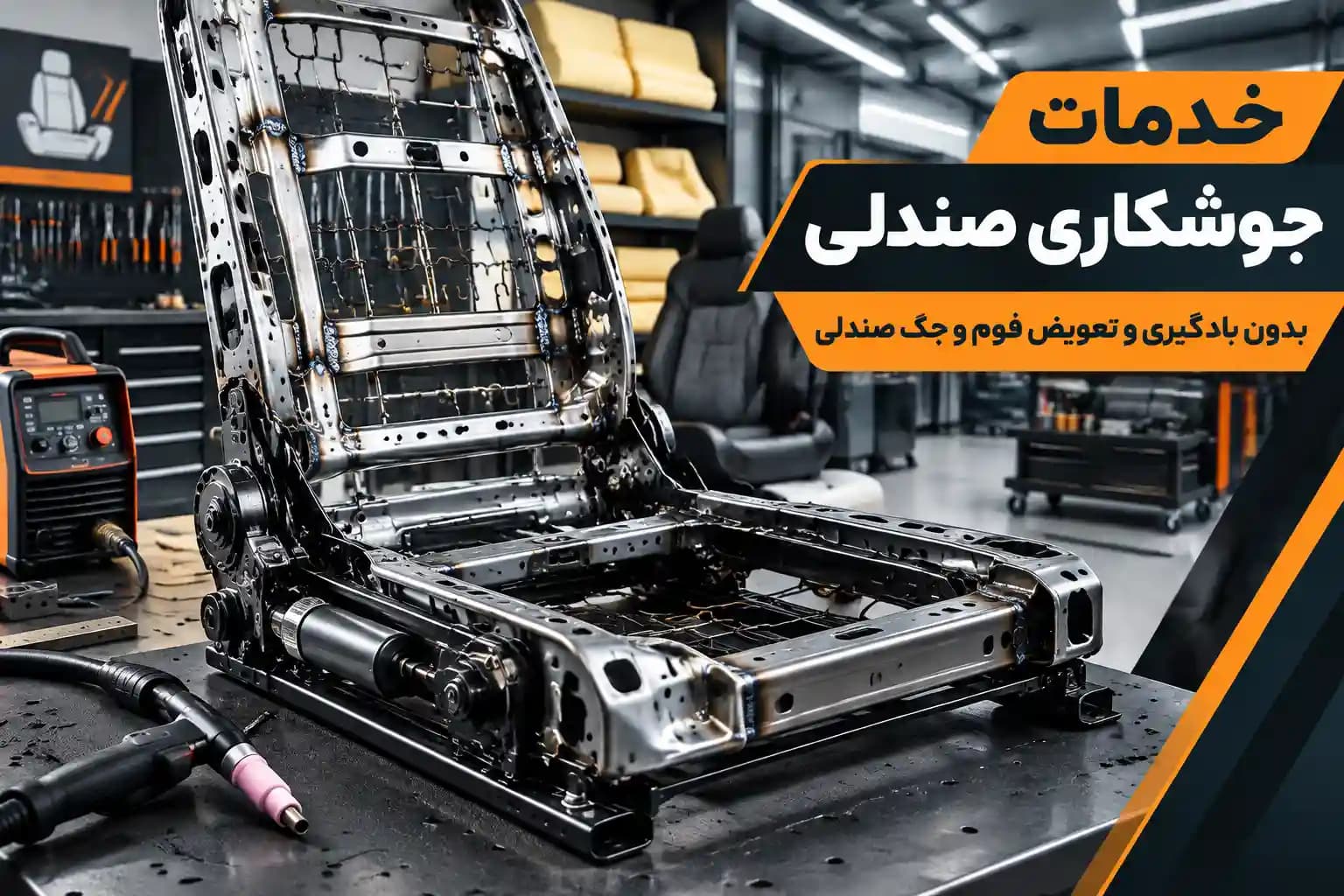 خدمات جوشکاری صندلی بدون بادگیری تعویض فوم جک صندلی