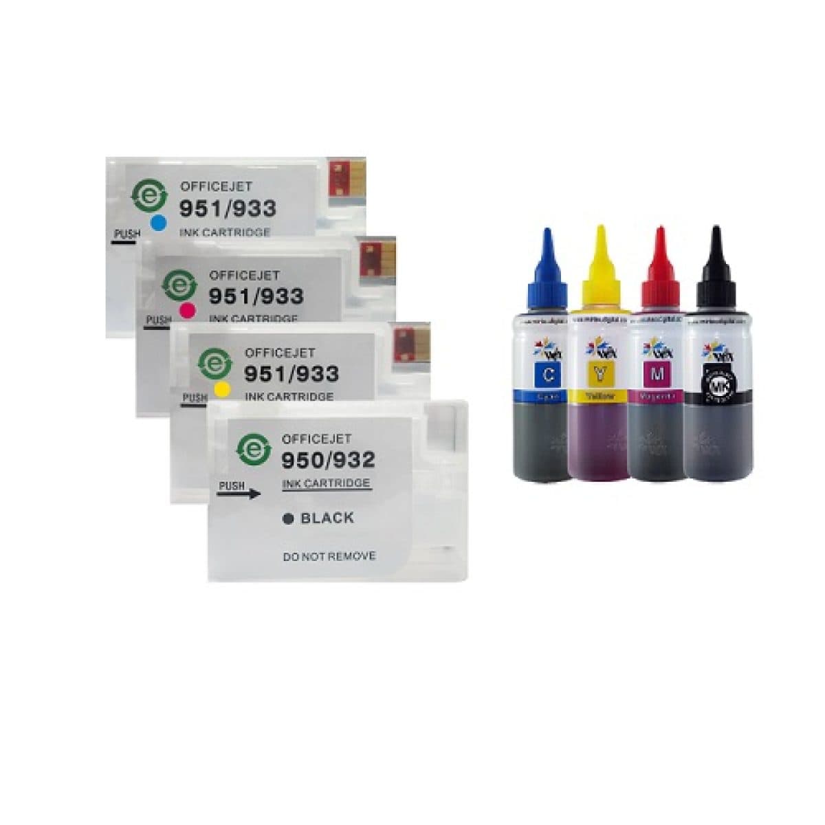 کارتریج قابل شارژ جوهرافشان 950 – 951 اچ پی + جوهر 100cc وکس — تصویر ۴