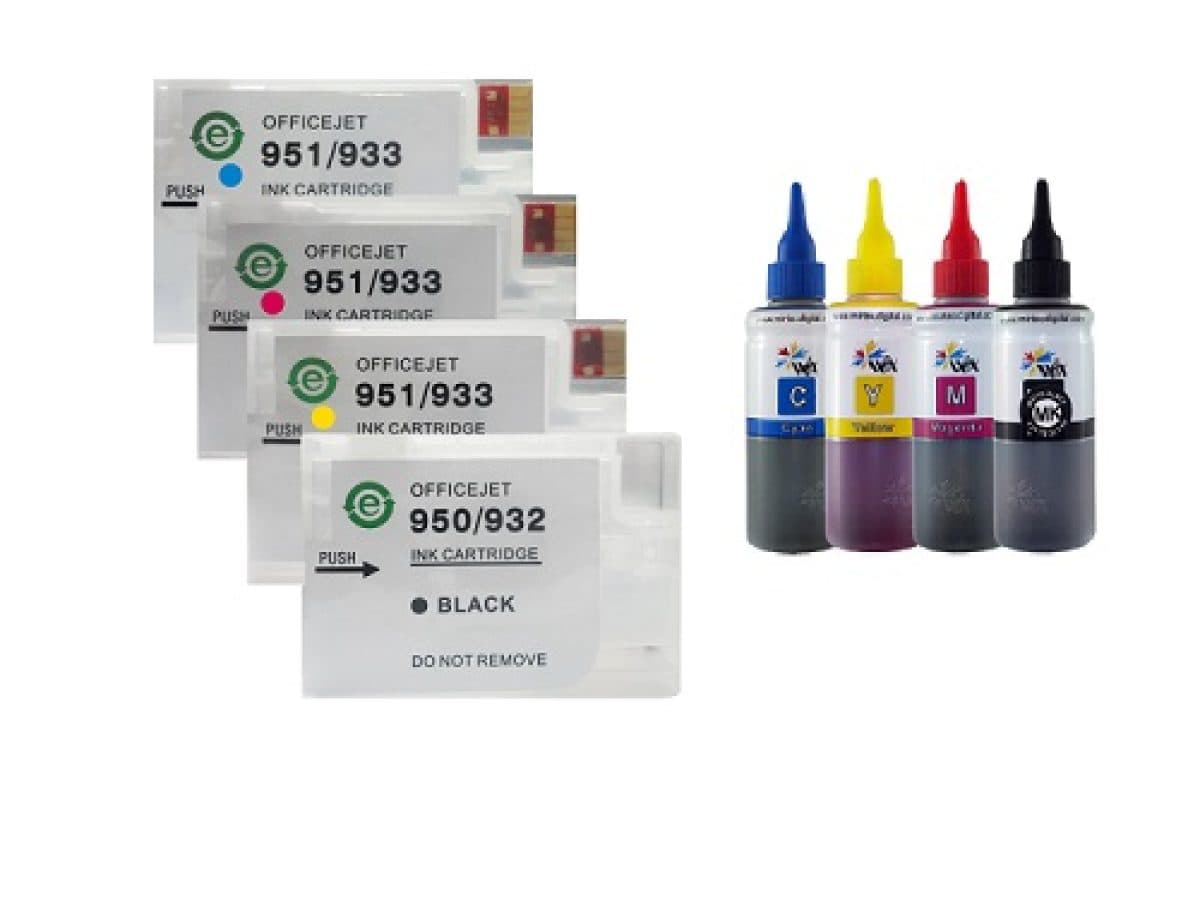 کارتریج قابل شارژ جوهرافشان 950 – 951 اچ پی + جوهر 100cc وکس — تصویر ۵