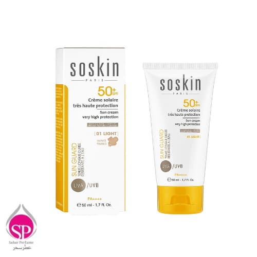 کرم ضد آفتاب SPF 50 رنگی SOSKIN