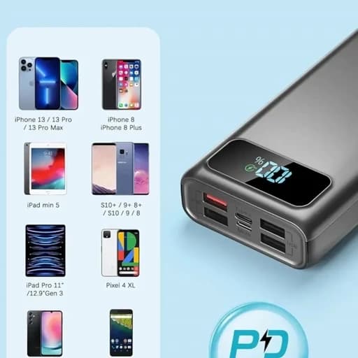 پاور بانک فست شارژ46/800 میلی امپری/هوشمند PD — تصویر ۶