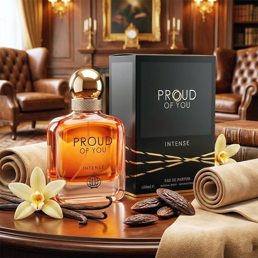 عطر ادکلن مردانه جورجیو آرمانی امپریو آرمانی استرانگر ویت یو اینتنسلی فراگرنس ورد مدل پرود آف یو اسنتنس (Fragrance World Giorgio Armani Emporio Armani Stronger With You Intensely) حجم 100 میل