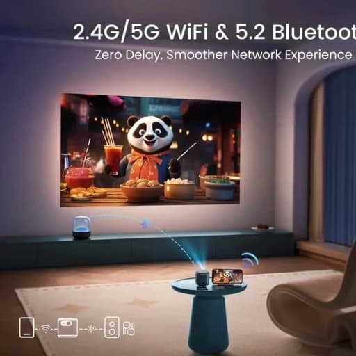 ویدئوپروژکتور شارژی با کیفیت تصویر 4K اندروید 11 اورجینال امازون المان — تصویر ۱۱