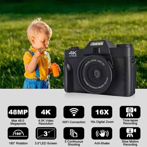 دوربین 4k وایفا دار 48 مگاپیکسل زوم 16X فلاش سرخود — تصویر ۱۲