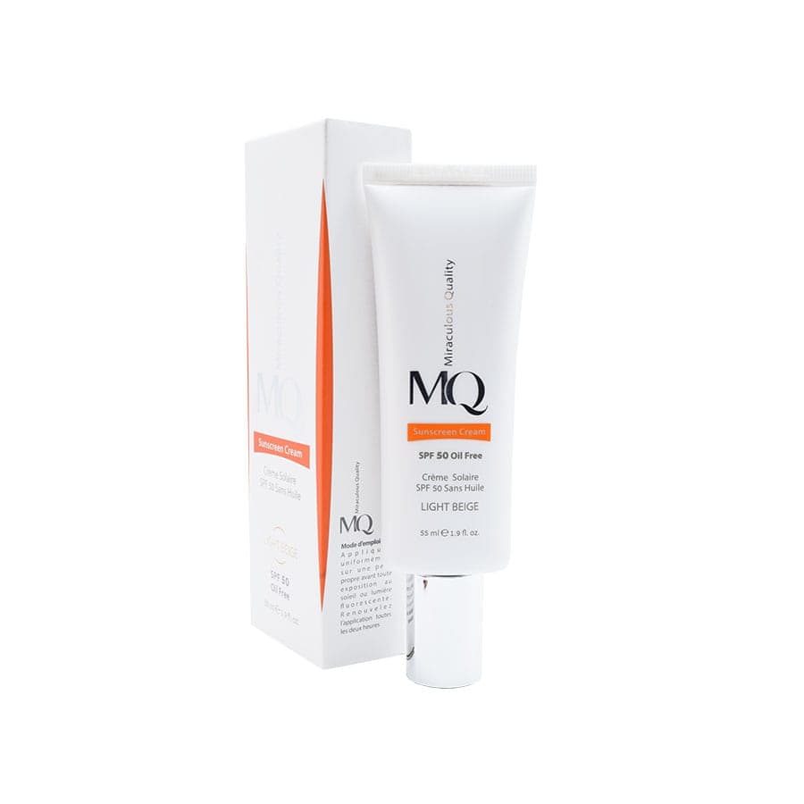 کرم ضدآفتاب فاقد چربی بژ روشن SPF50 ام کیو 55 میلی‌لیتر MQ