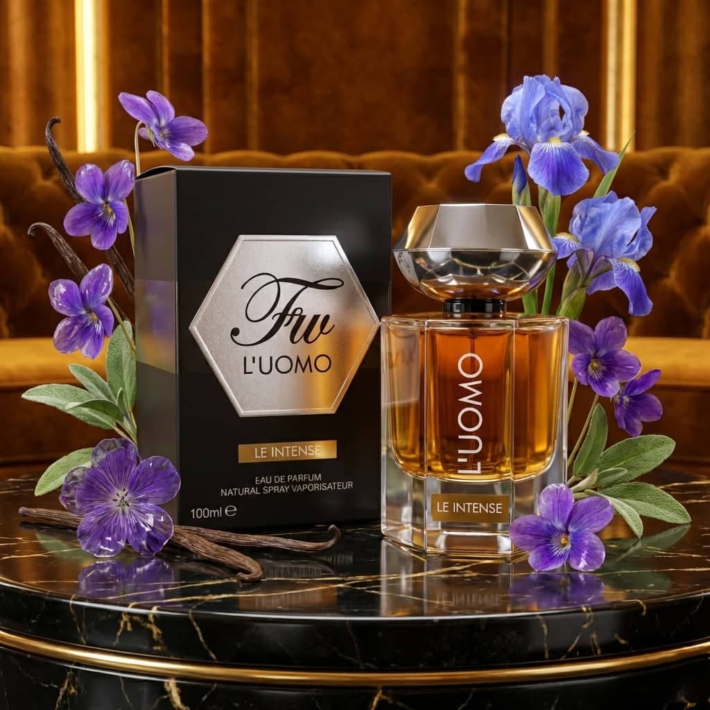 عطر ادکلن مردانه ایو سن لورن لهوم اینتنس فراگرنس ورد مدل ل اومو له اینتنس (Fragrance World fur L’Uomo Le Intense men) حجم 100 میل