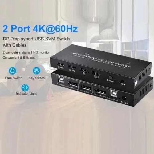 KVM سوییچ مدل 2 پورت Hdmi /usbحرفه ای بار امازون المان — تصویر ۱۲