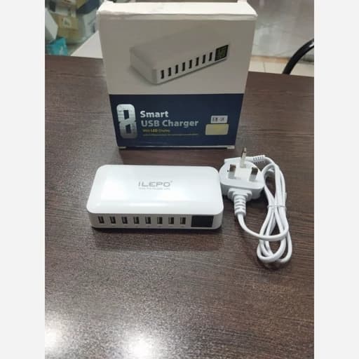 شارژ رومیزی8پورت40وات نمایشگر LCDمدلi6 توان — تصویر ۶