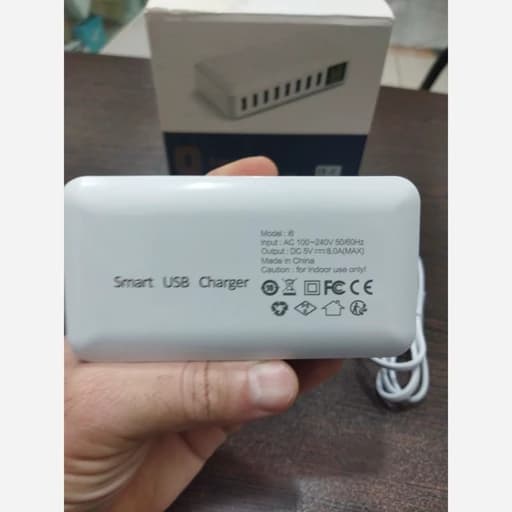 شارژ رومیزی8پورت40وات نمایشگر LCDمدلi6 توان — تصویر ۹