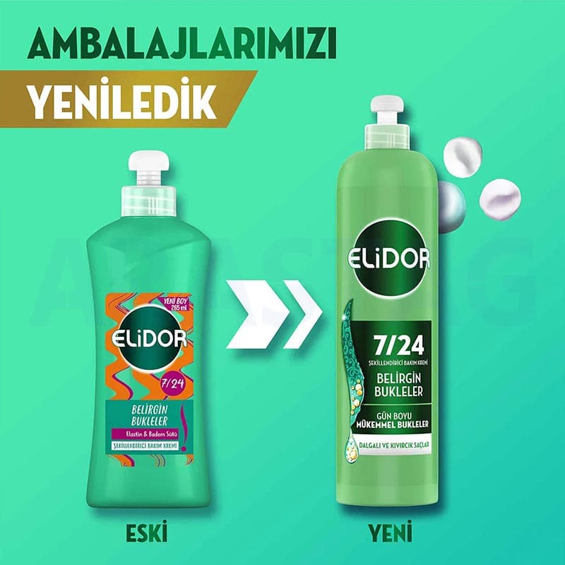 کرم موی سبز الیدور مخصوص موهای فر حاوی الاستین و شیر بادام حجم 240 میلی — تصویر ۹