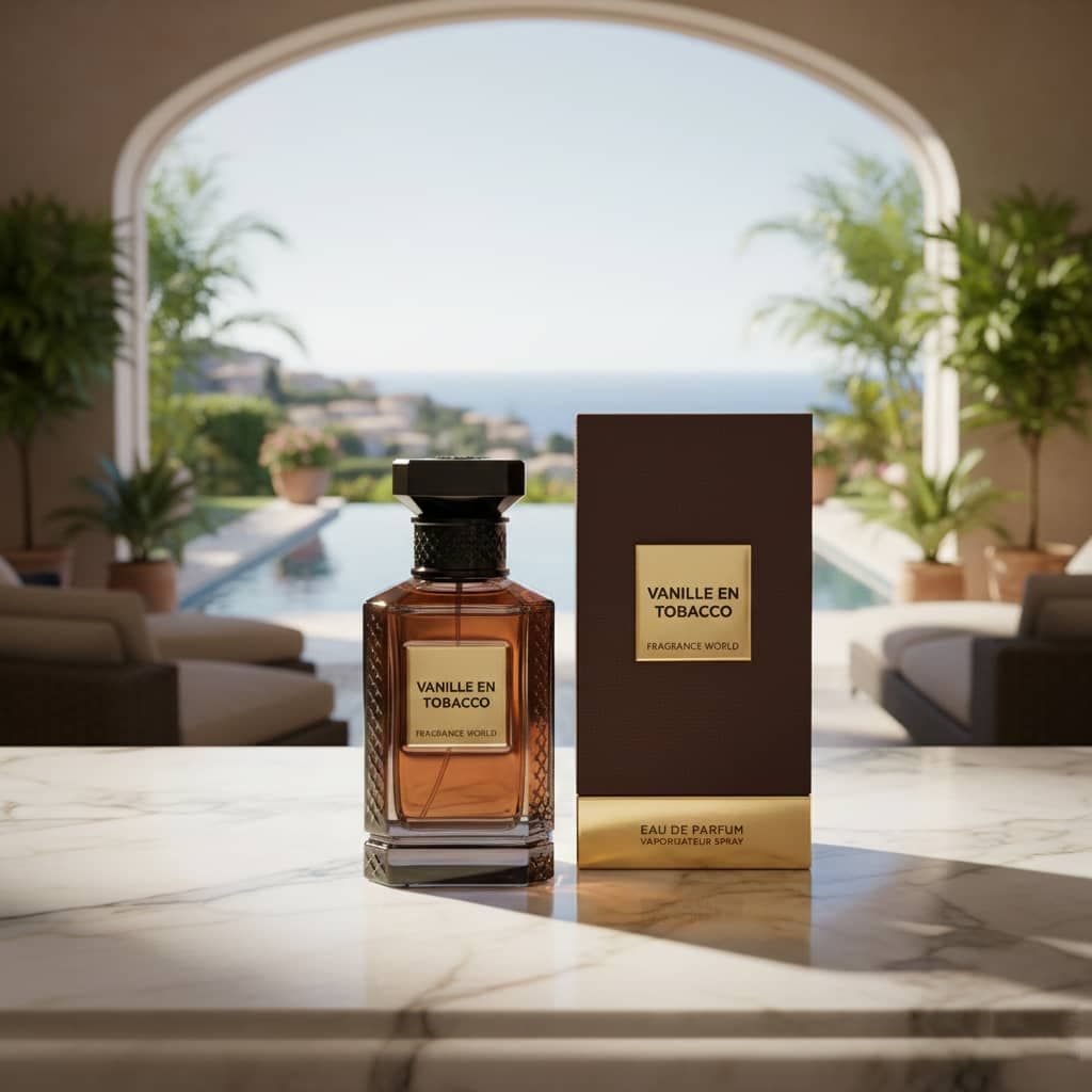 عطر ادکلن زنانه مردانه تام فورد توباکو وانیل فراگرنس ورد مدل وانیل توباکو (Fragrance World Tom Ford Tobacco Vanille) حجم 80 میل — تصویر ۴