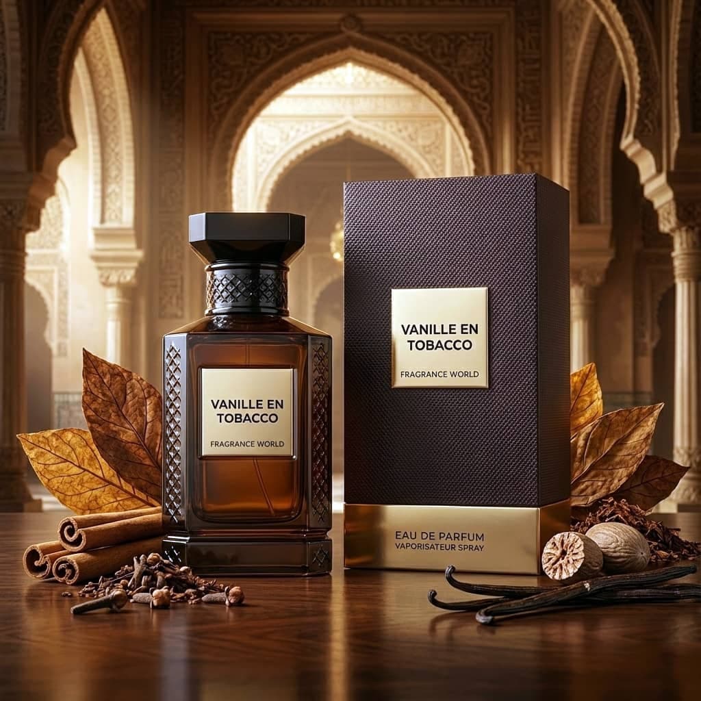 عطر ادکلن زنانه مردانه تام فورد توباکو وانیل فراگرنس ورد مدل وانیل توباکو (Fragrance World Tom Ford Tobacco Vanille) حجم 80 میل — تصویر ۲