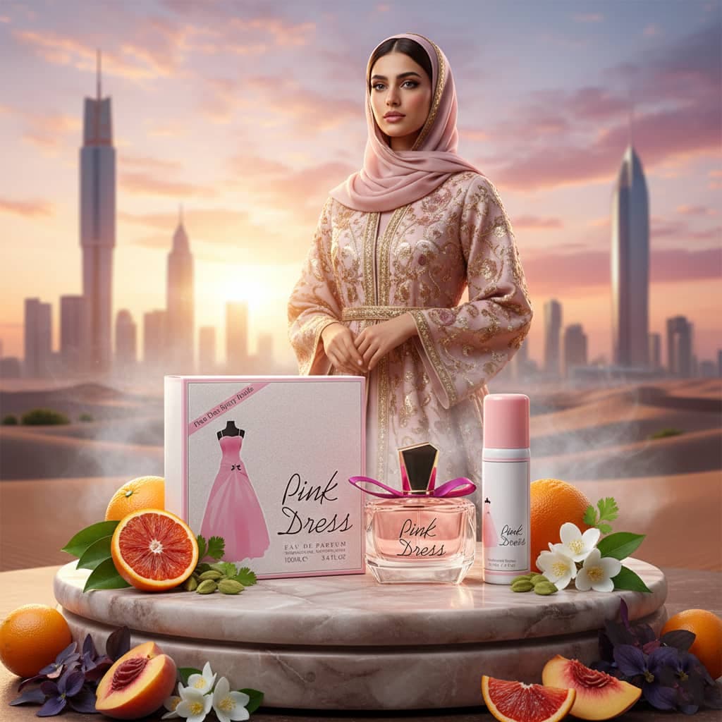 عطر ادکلن زنانه لباس صورتی فراگرنس ورد مدل مدل پینک درس (Fragrance World Pink Dress) حجم 100 میل با اسپری رایگان