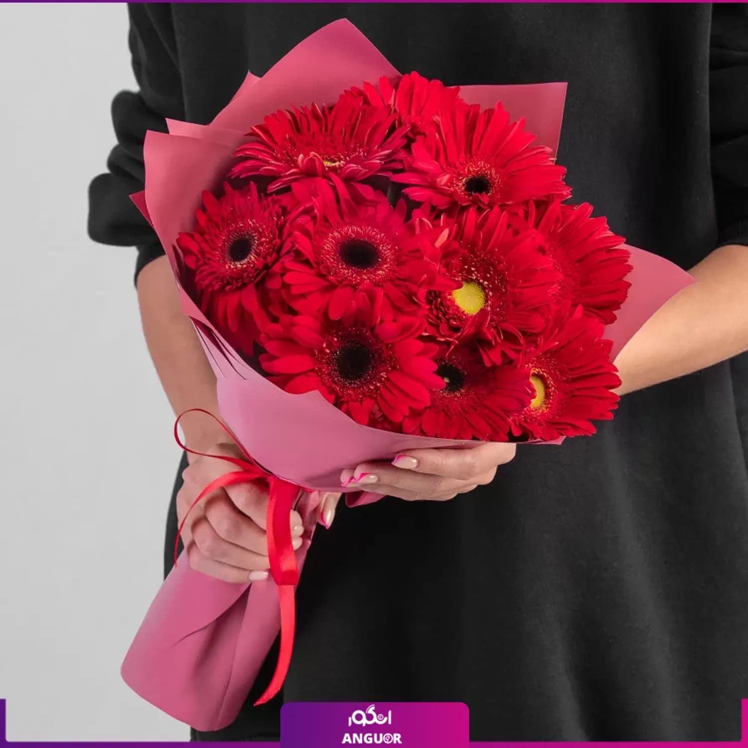دسته گل ژربرا قرمز