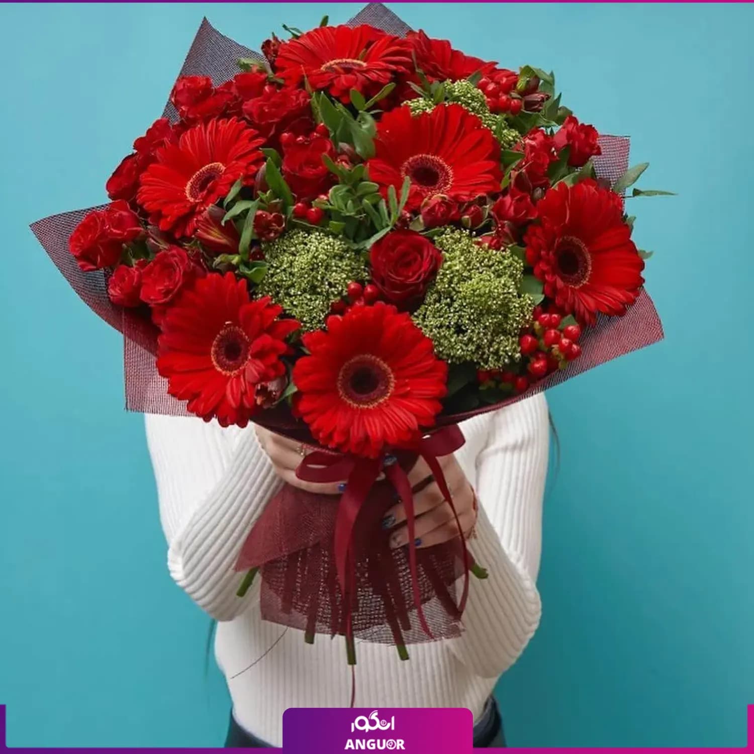 دسته گل ترکیبی رز و ژربرا