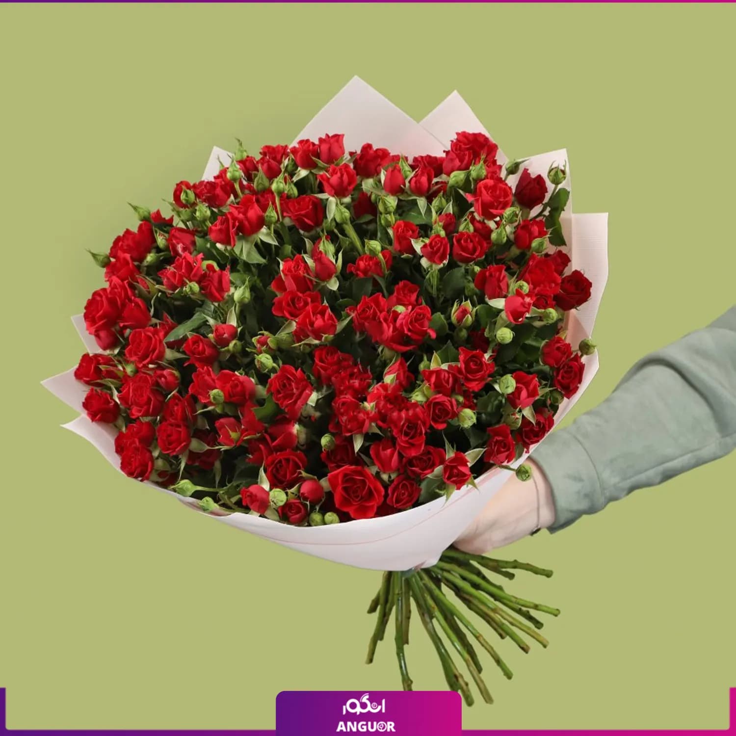 دسته گل رز مینیاتوری قرمز