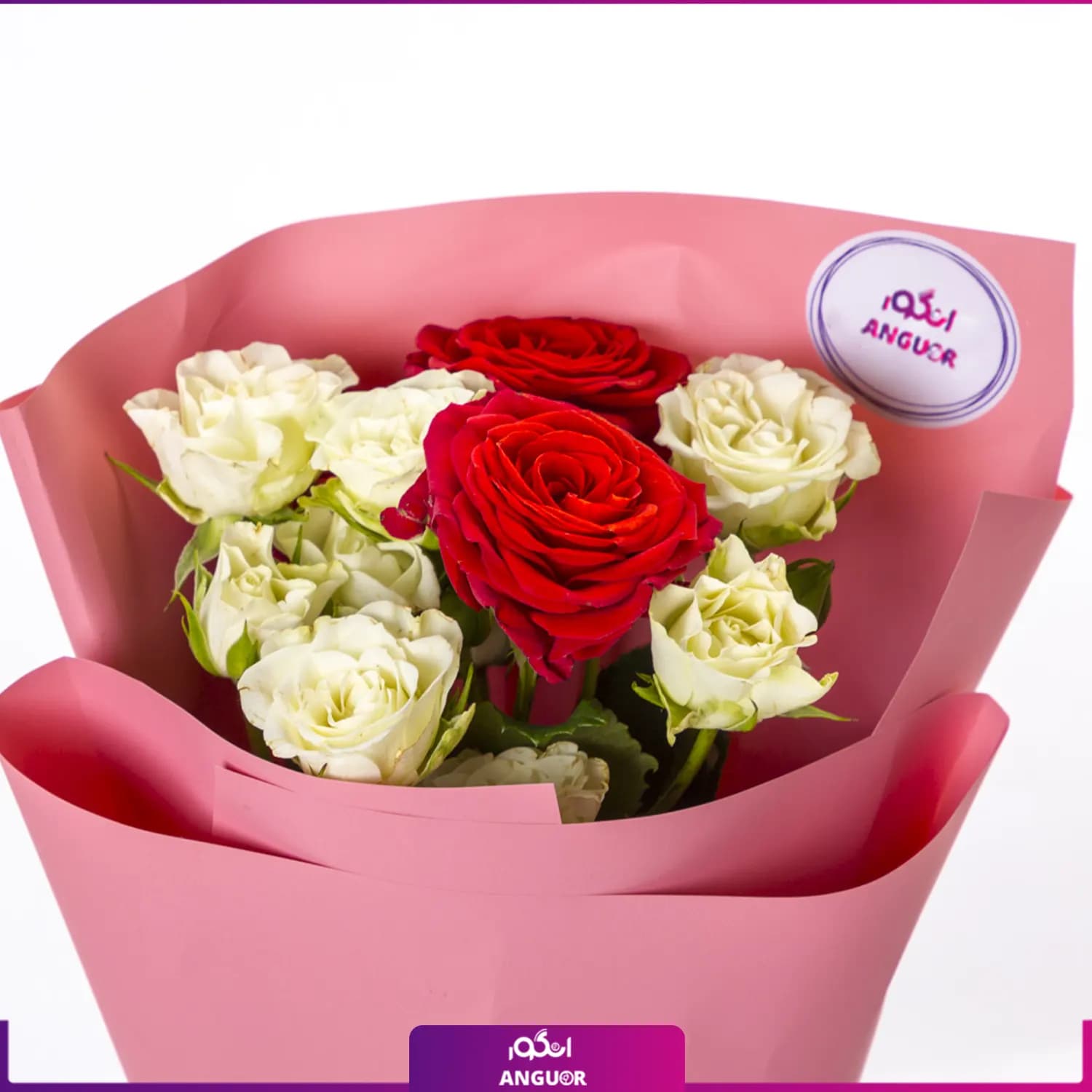 دسته گل قیمت مناسب (رز مینیاتوری سفید) — تصویر ۳
