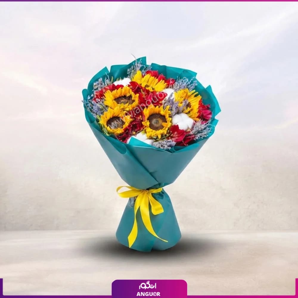 دسته گل آفتابگردان و آلستر