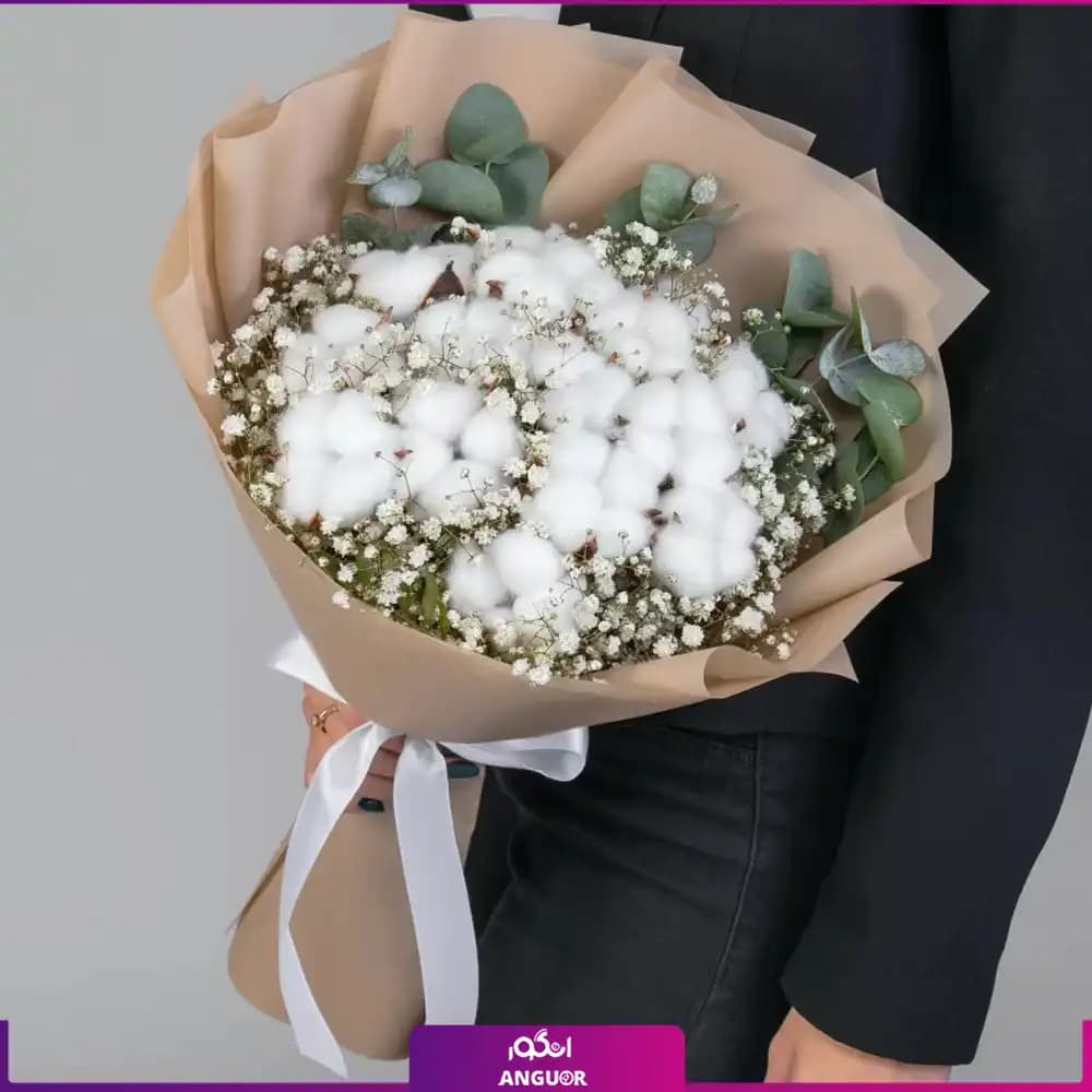 دسته گل پنبه ای (گل خشک)