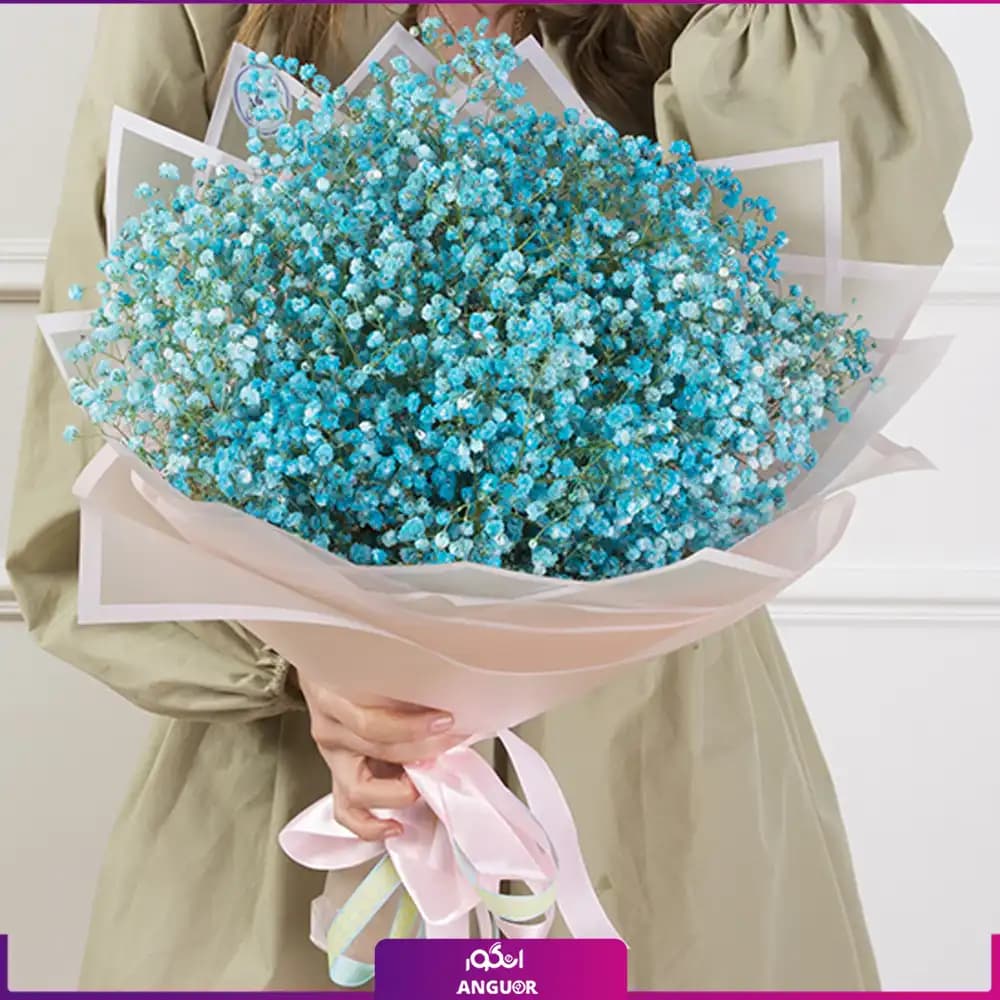 دسته گل ژیپسوفیلا فیروزه ای (گل عروس) — تصویر ۶