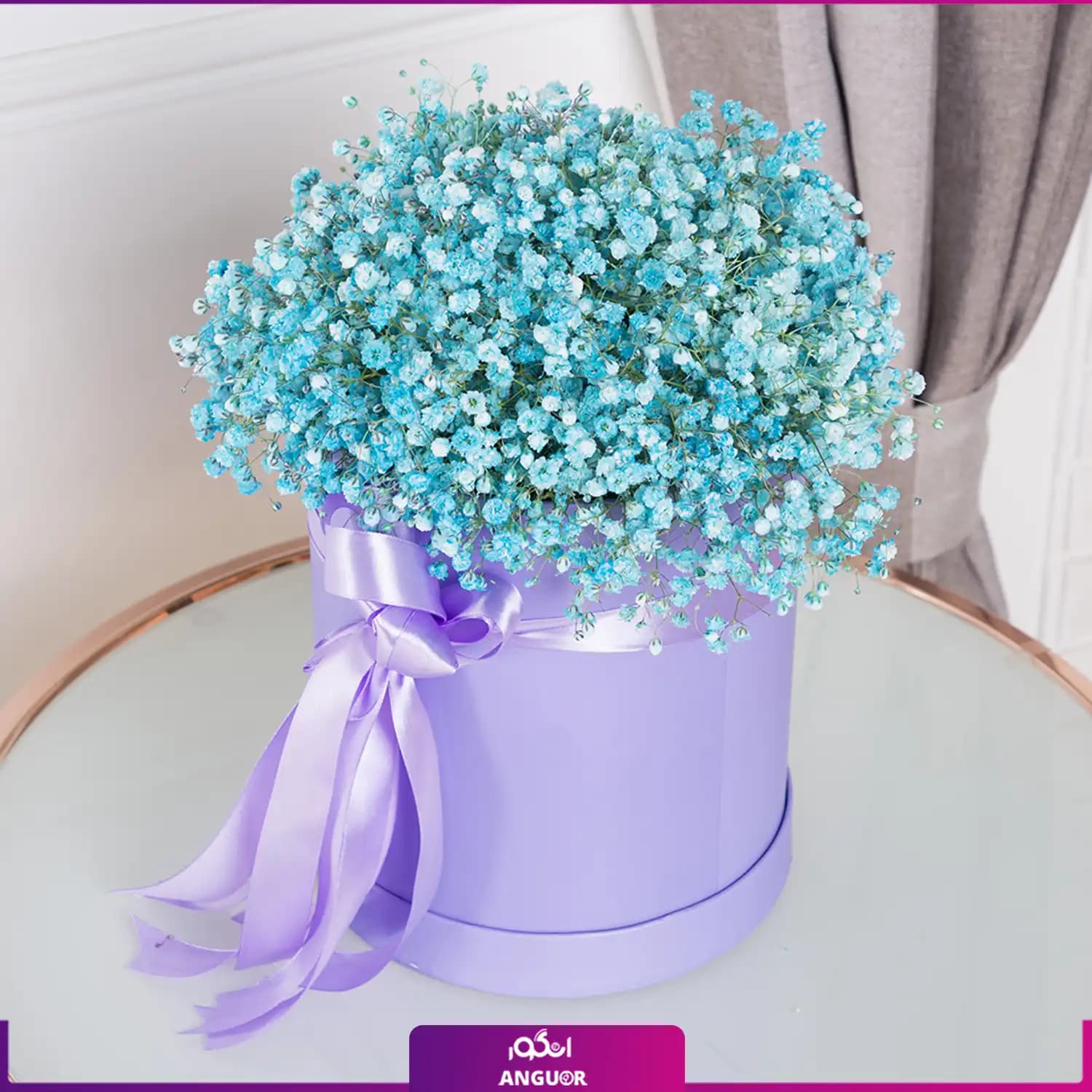 باکس گل ژیپسوفیلا فیروزه ای (گل عروس) — تصویر ۴