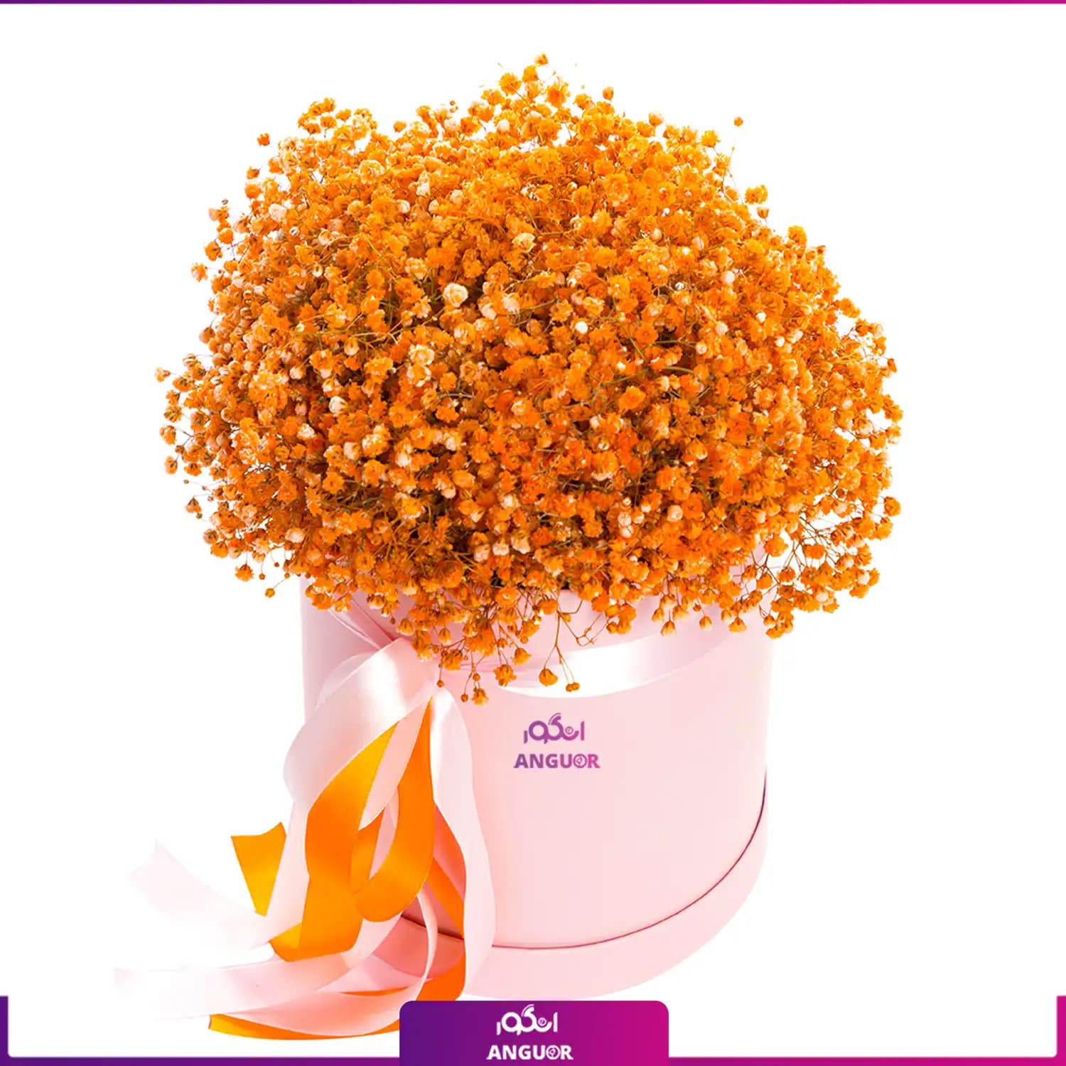 باکس گل ژیپسوفیلا نارنجی (گل عروس)