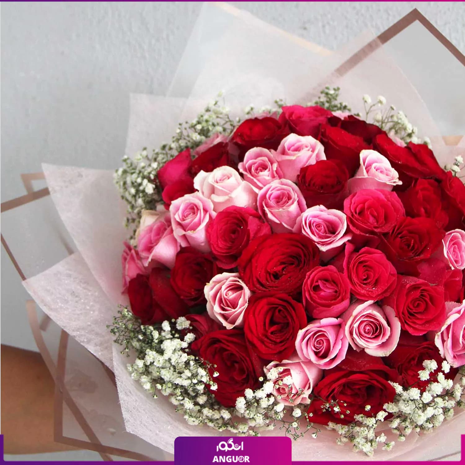 دسته گل رز 50 شاخه — تصویر ۳