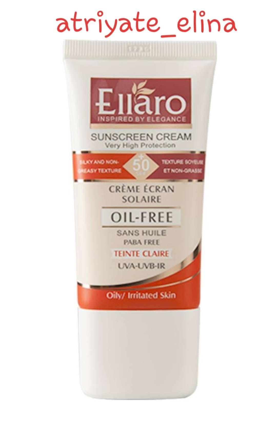 كرم ضدآفتاب بژ طبیعی اِلارو Ellaro با SPF 50 مناسب پوست های چرب حجم 40 میلی — تصویر ۵