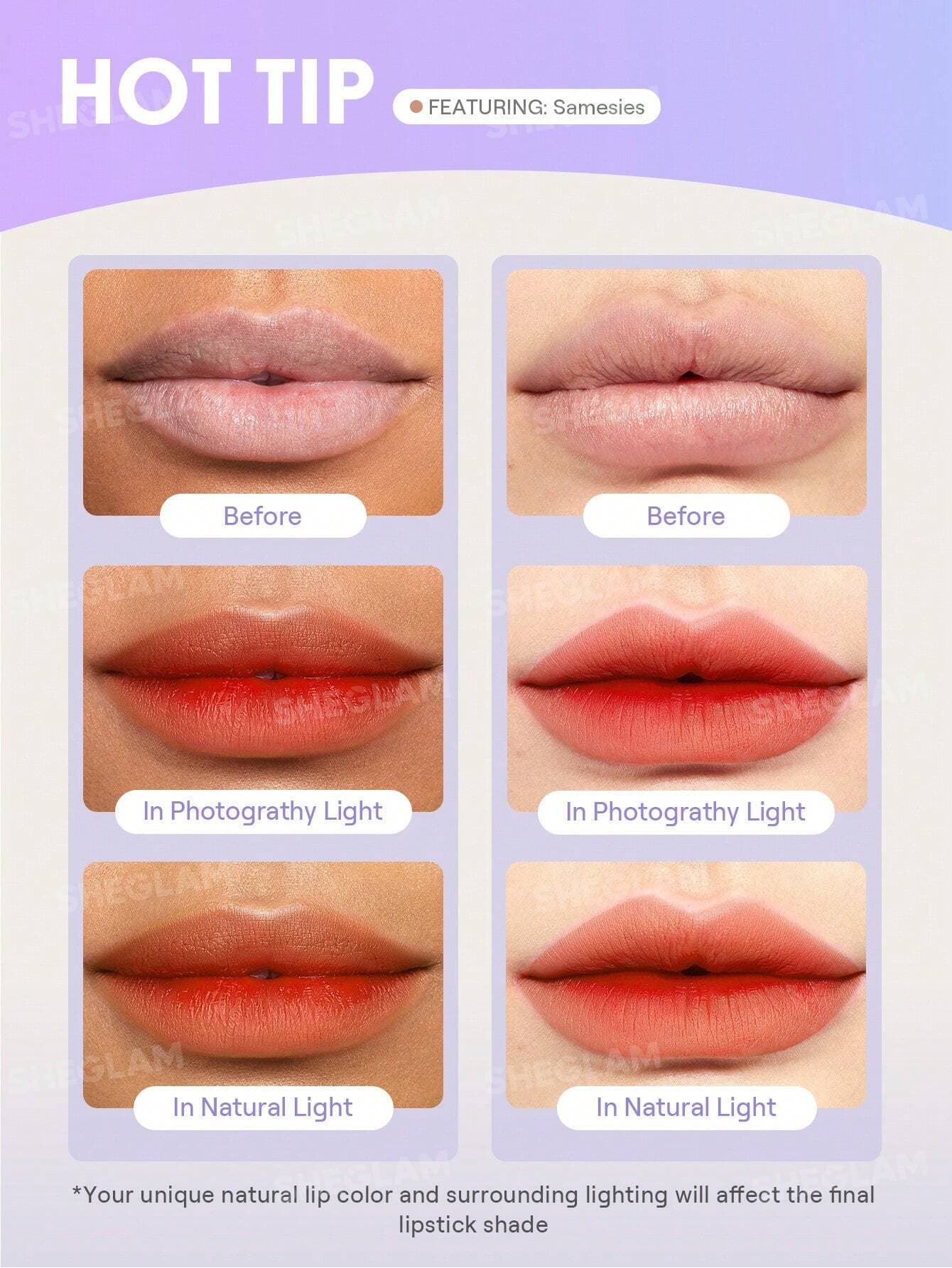 تینت لب پیل آف شیگلم SHEGLAM مدل PEEL TALK رنگ Samesies — تصویر ۹