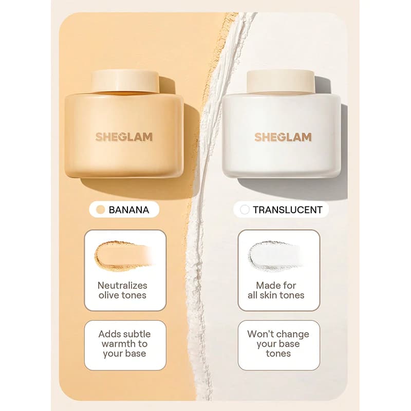 پودر فیکس شیگلم SHEGLAM رنگ بنانا مدل BANANA حجم 30 گرم — تصویر ۴