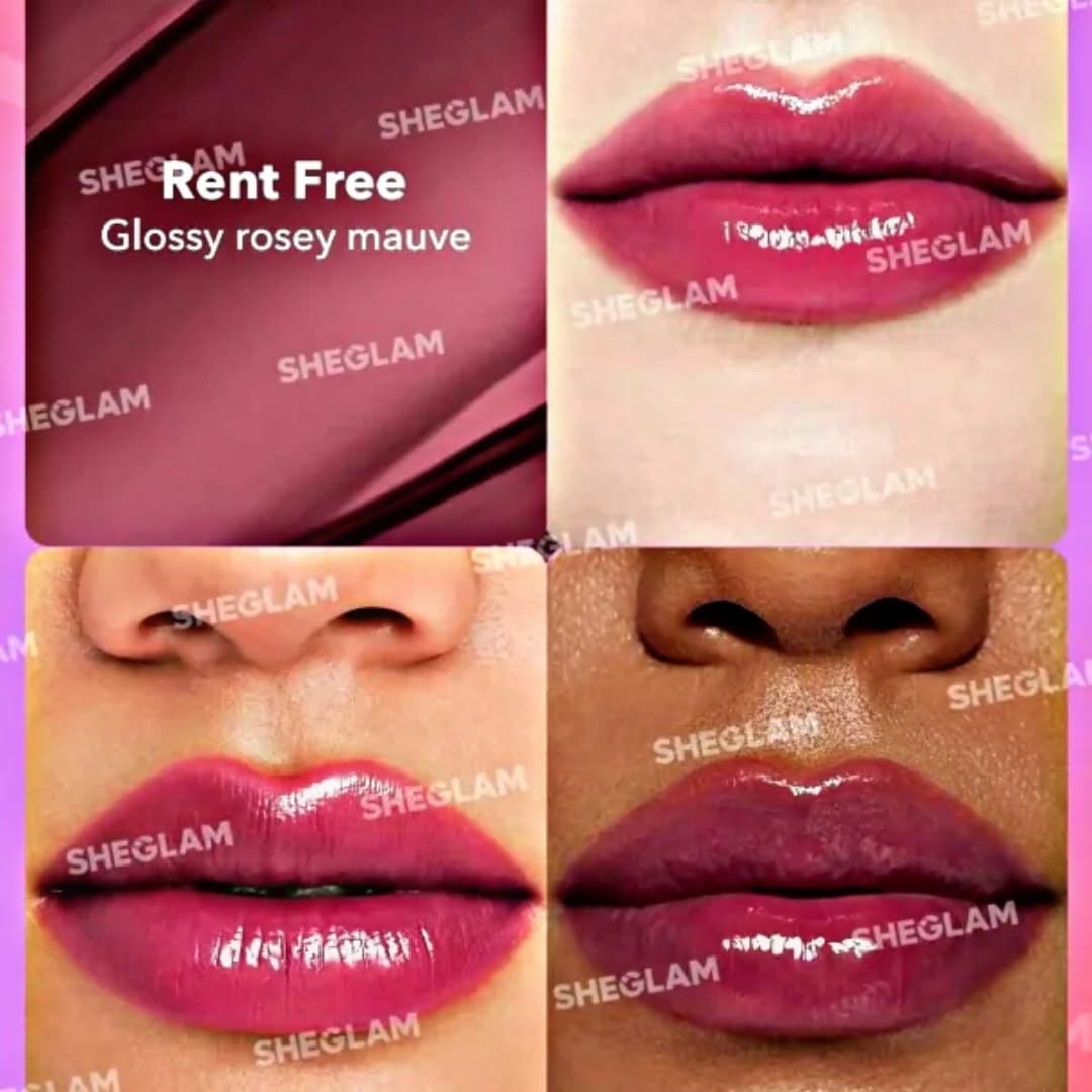 رژ لب جامد براق شیگلم SHEGLAM مدل MIRROR KISS رنگ RENT FREE — تصویر ۵